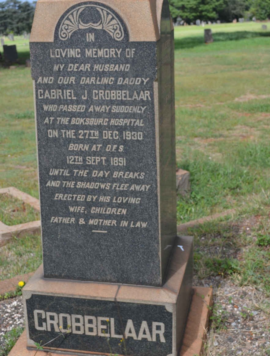 GROBBELAAR Gabriel J. 1891-1930