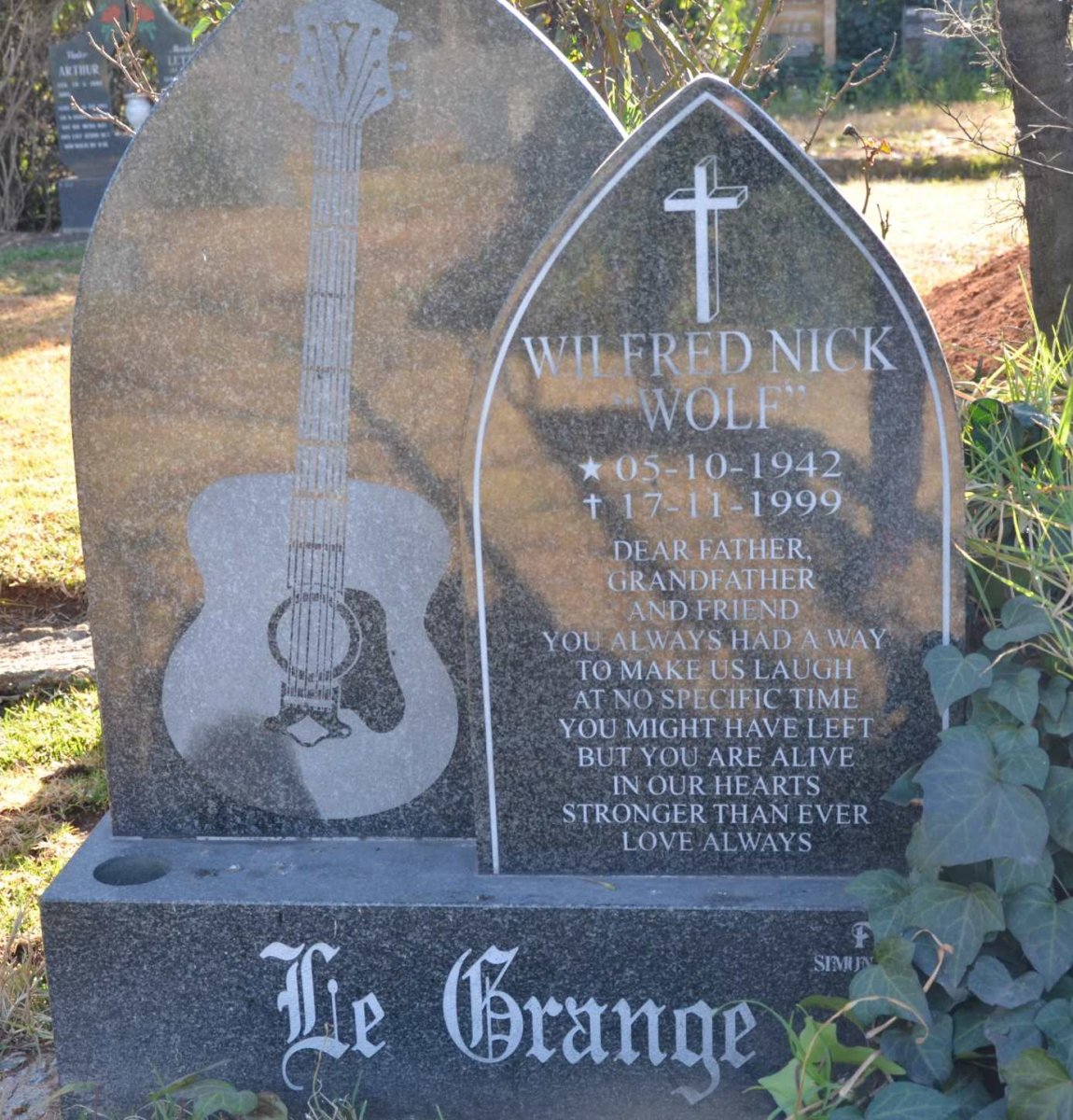 GRANGE Wilfred Nick, le 1942-1999