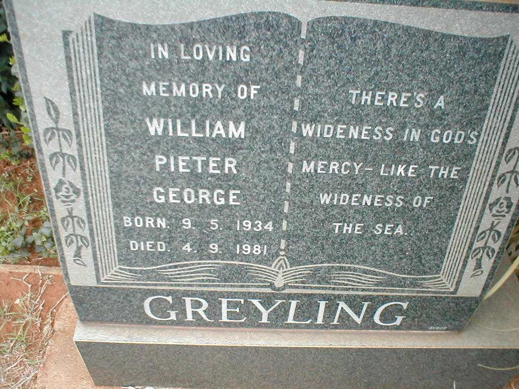 GREYLING William Peter George 1934-1981