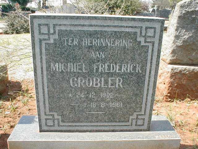 GROBLER Michiel Frederick 1902-1961