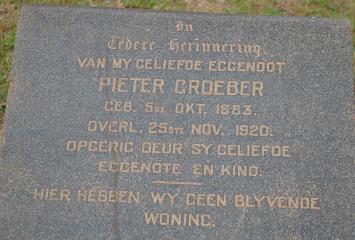 GROEBER Pieter 1883-1920