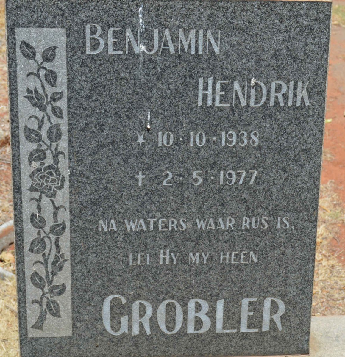 GROBLER Benjamin Hendrik 1938-1977