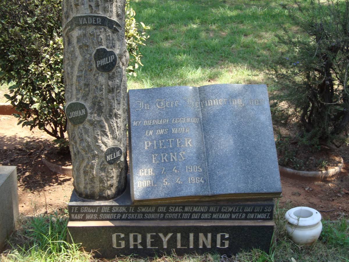 GREYLING Pieter Erns 1905-1964