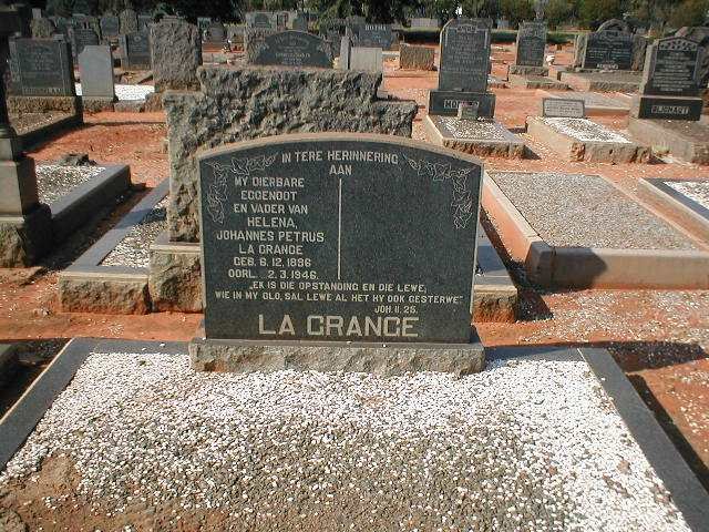 GRANGE Johannes Petrus, la 1896-1946