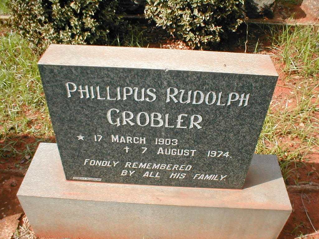GROBLER Phillipus Rudolph 1903-1974
