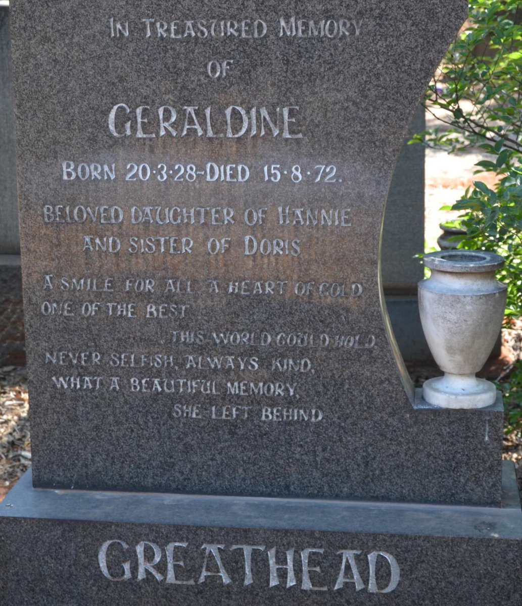 GREATHEAD Geraldine 1928-1972