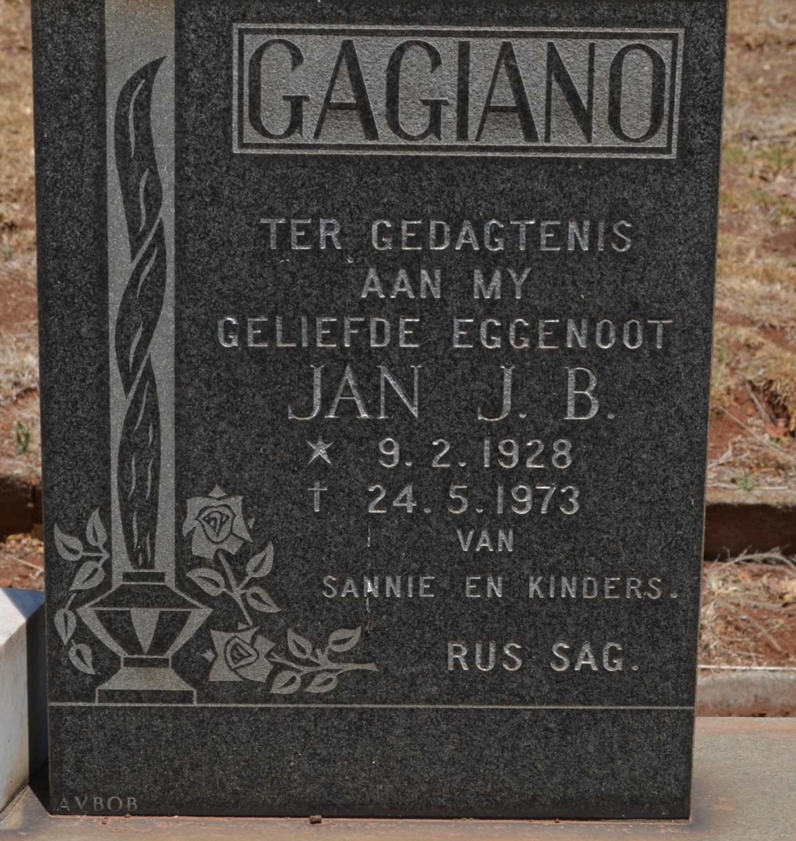 GAGIANO Jan J. B. 1928-1973