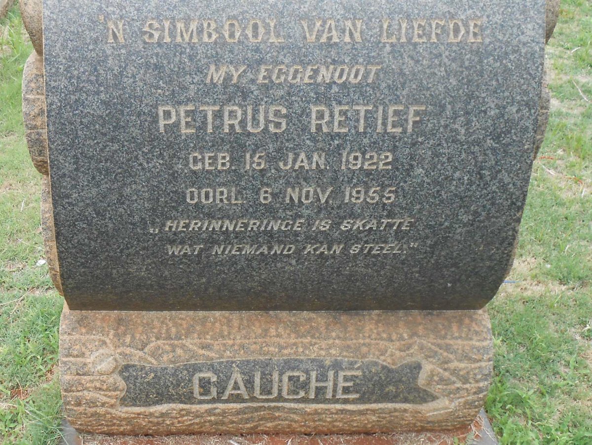 GAUCHÉ Petrus Retief 1922-1955