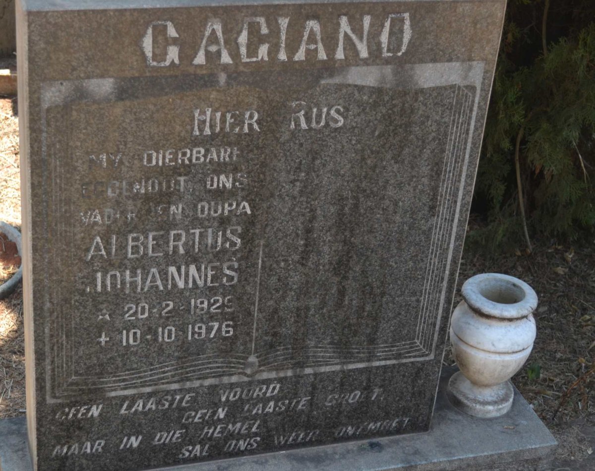 GAGIANO Albertus Johannes 1929-1976