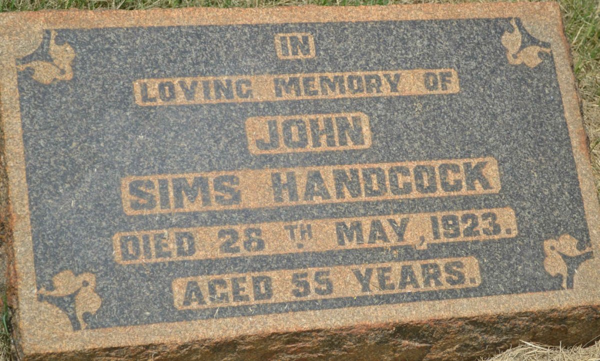 HANDCOCK John Sims -1923