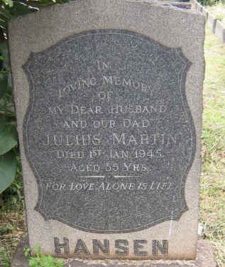HANSEN Julius Martin -1945