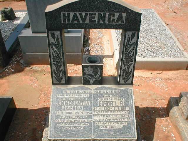 HAVENGA Simon L.R. 1893-1961 &amp; Emmerentia Jacoba 1888-1953