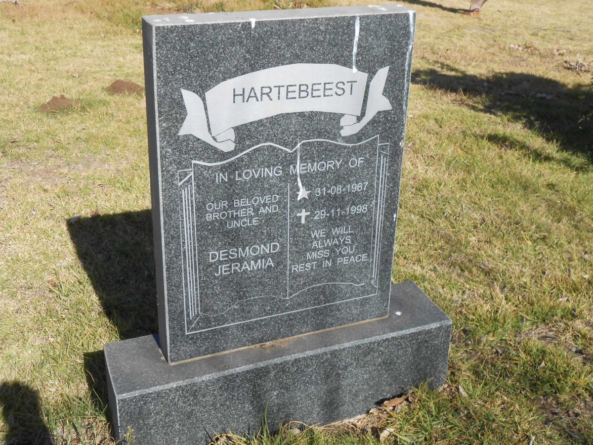 HARTEBEEST Desmond Jeramia 1967-1998