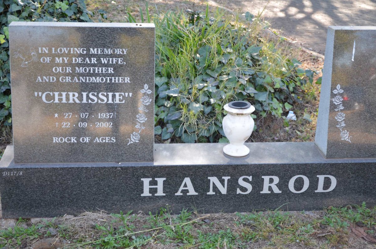 HANSROD Chrissie 1937-2002