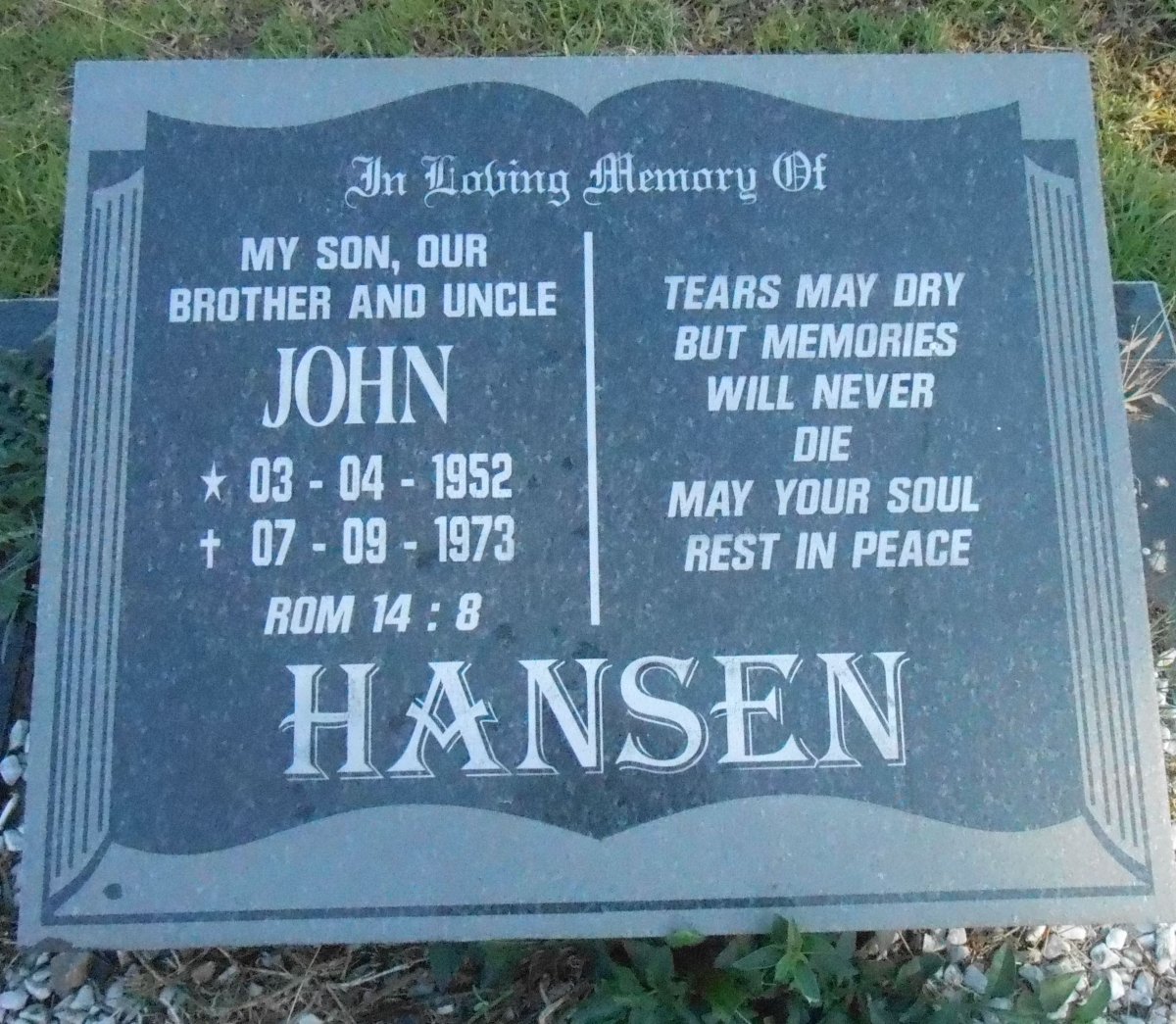 HANSEN John 1952-1973