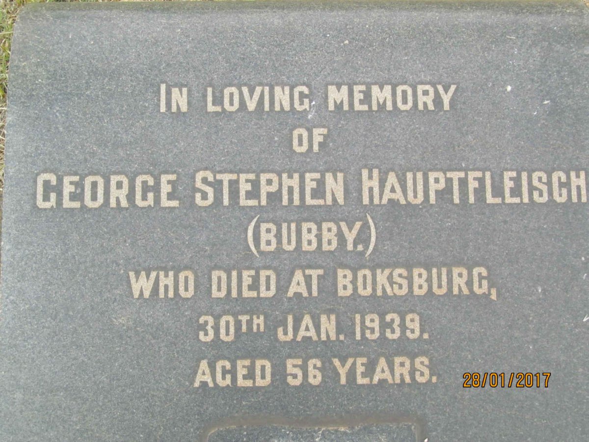 HAUPTFLEISCH George Stephen -1939
