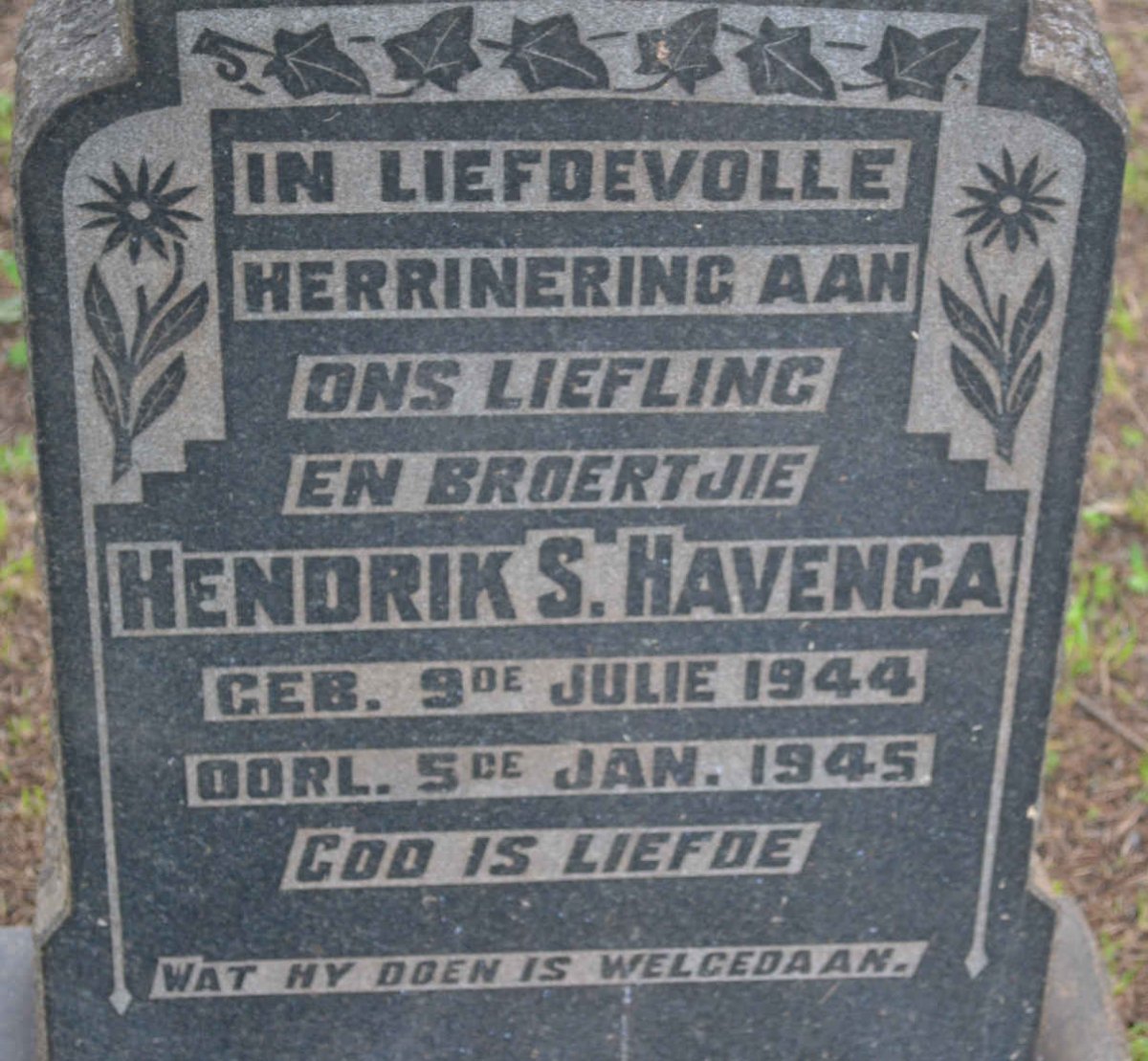 HAVENGA Hendrik S. 1944-1945