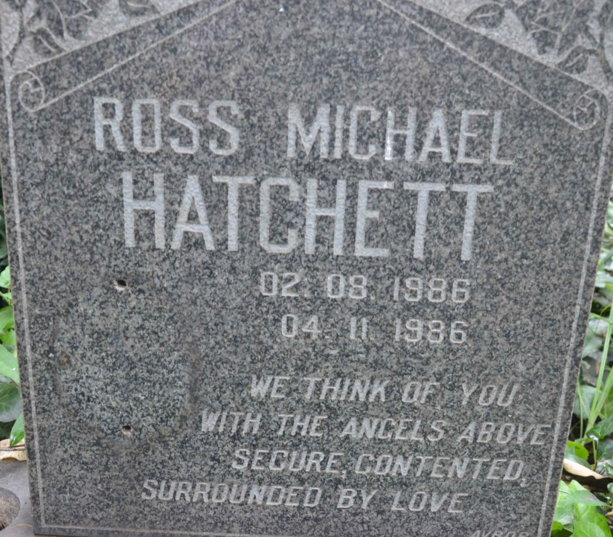HATCHETT Ross Michael 1986-1986