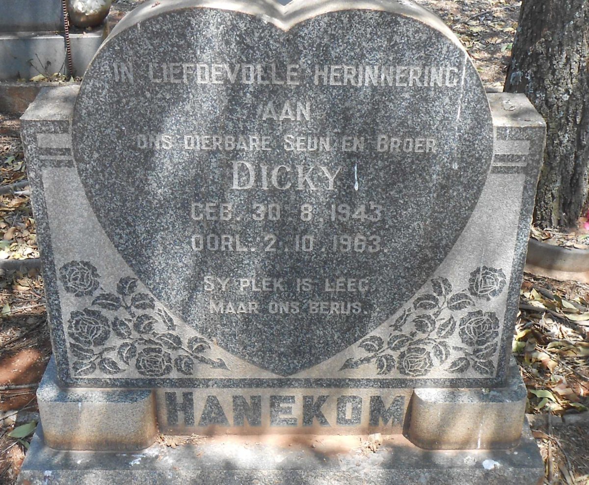 HANEKOM Dicky 1943-1963