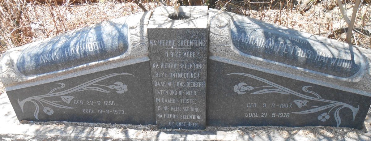 HAYWOOD Abraham Petrus 1907-1978 &amp; Anna 1890-1973
