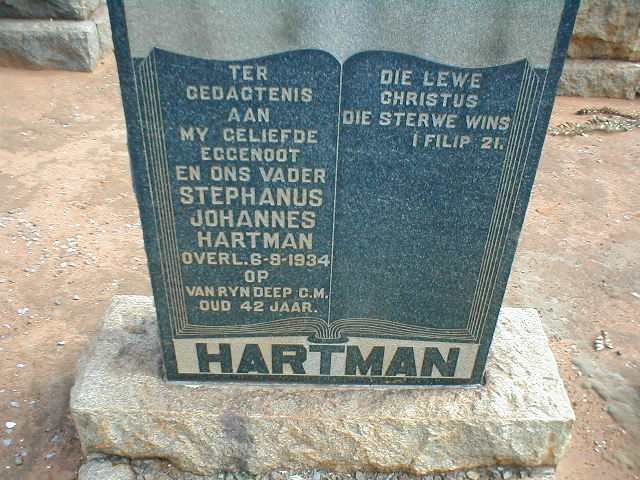 HARTMAN Stephanus Johannes -1934