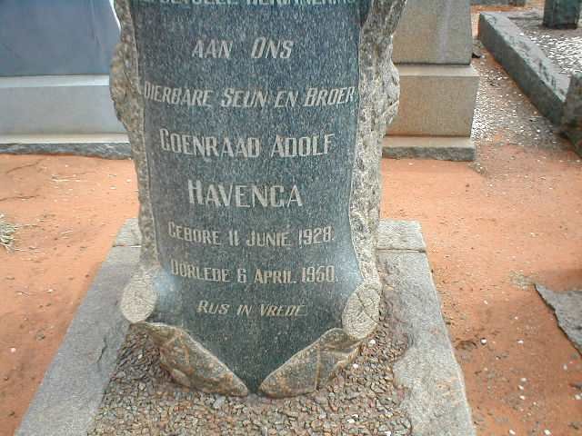 HAVENGA Coenraad Adolf 1928-1950