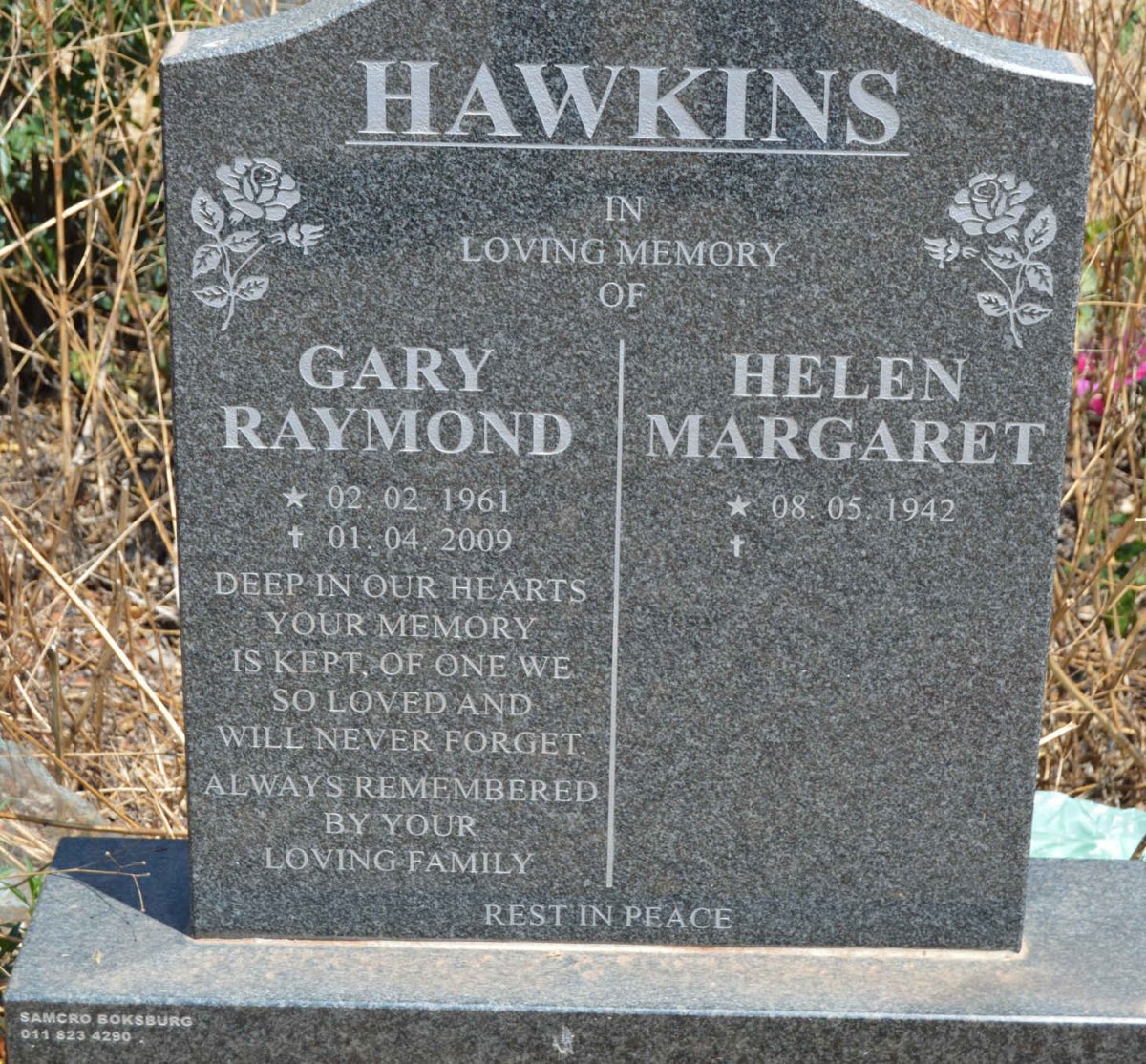 HAWKINS Helen Margaret 1942- :: HAWKINS Gary Raymond 1961-2009