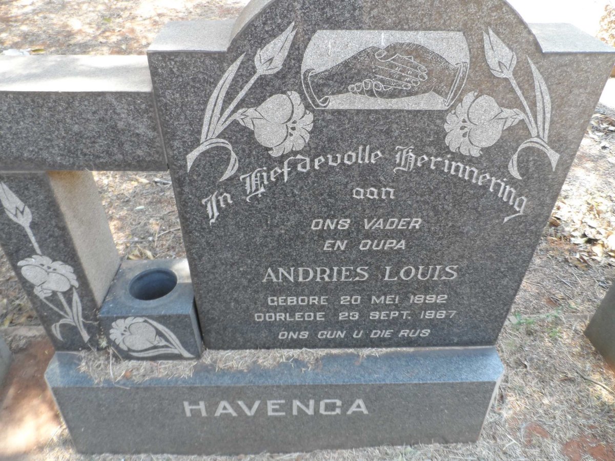 HAVENGA Andries Louis 1892-1967