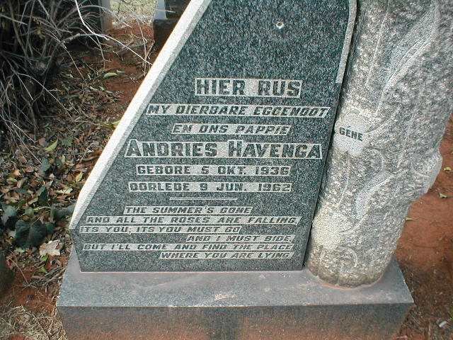 HAVENGA Andries 1936-1962