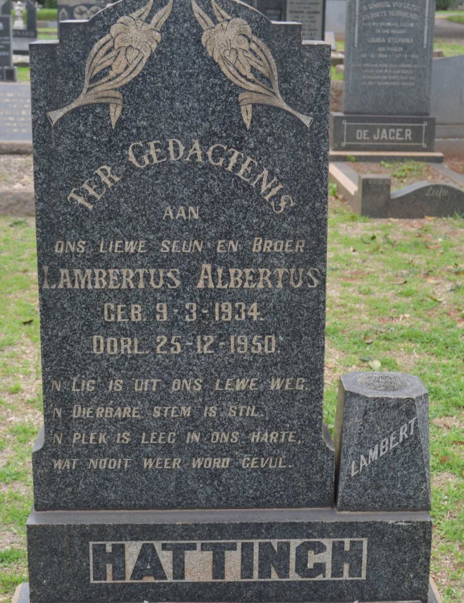 HATTINGH Lambertus Albertus 1934-1950