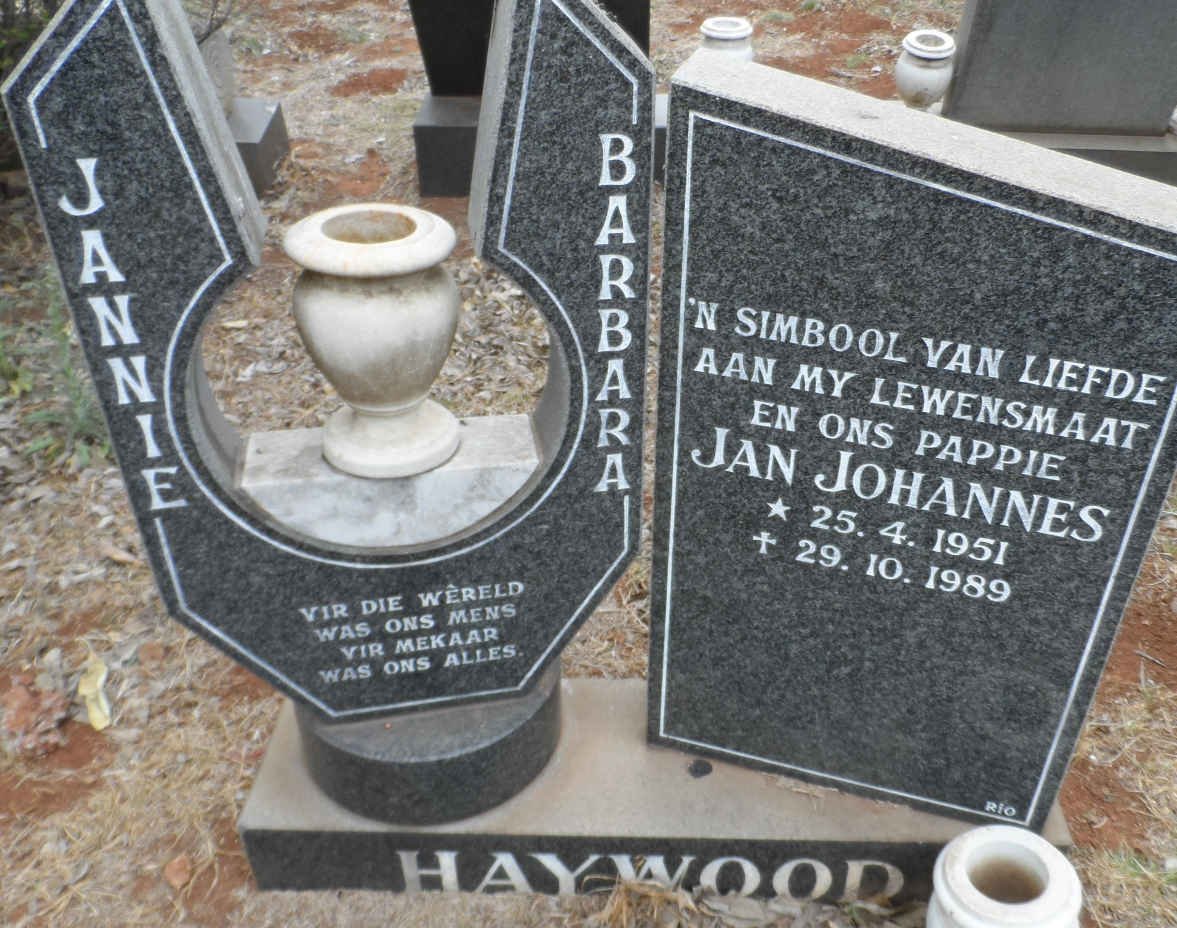HAYWOOD Jan Johannes 1951-1989