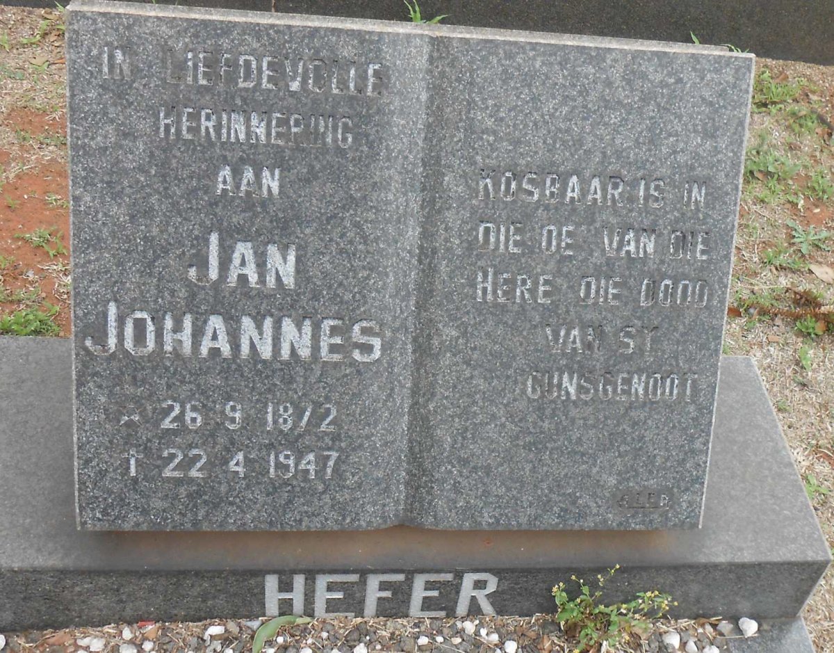 HEFER Jan Johannes 1872-1947