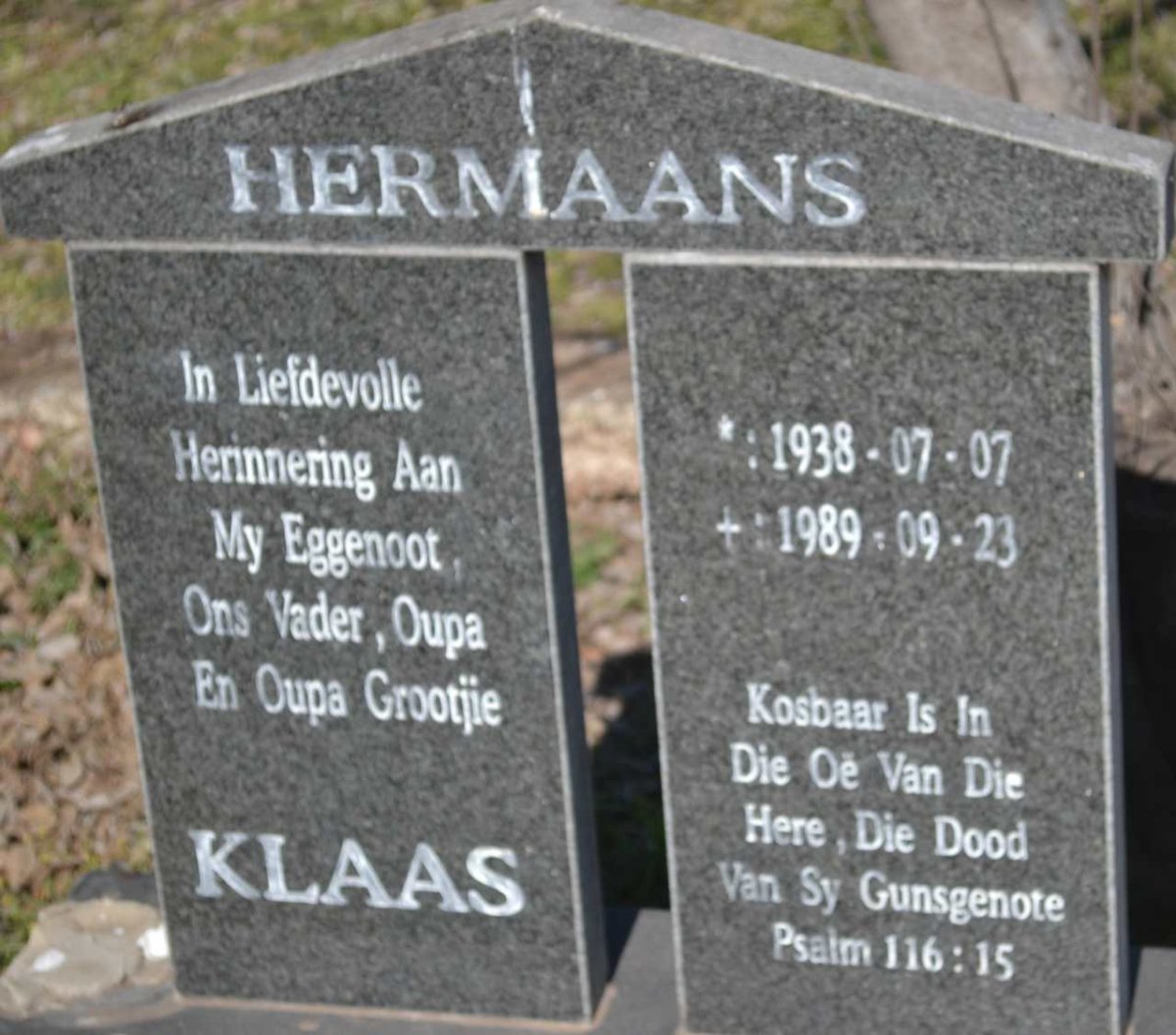 HERMAANS Klaas 1938-1989