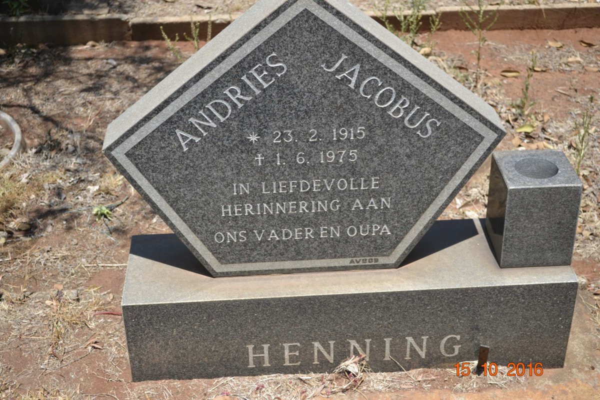 HENNING Andries Jacobus 1915-1975
