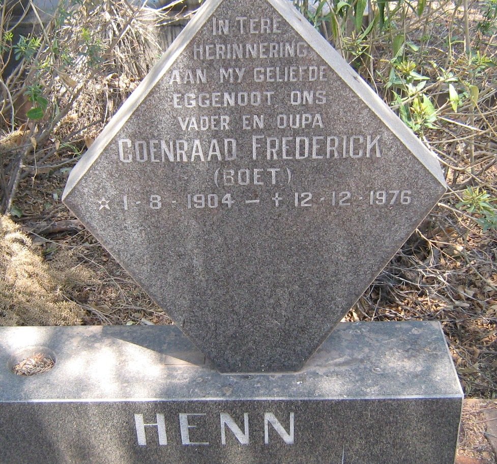 HENN Coenraad Frederick 1904-1976