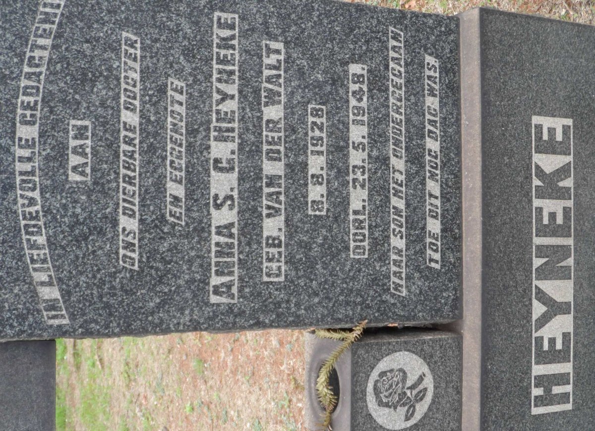 HEYNEKE Anna S.G. nee VAN DER WALT 1928-1948