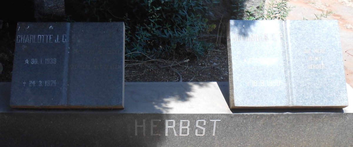 HERBST Johannes G.P. 1936-1990 &amp; Charlotte J.C. 1939-1974