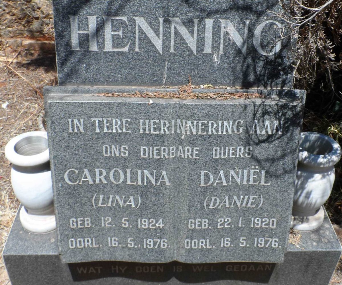 HENNING Daniël 1920-1976 &amp; Carolina 1924-1976