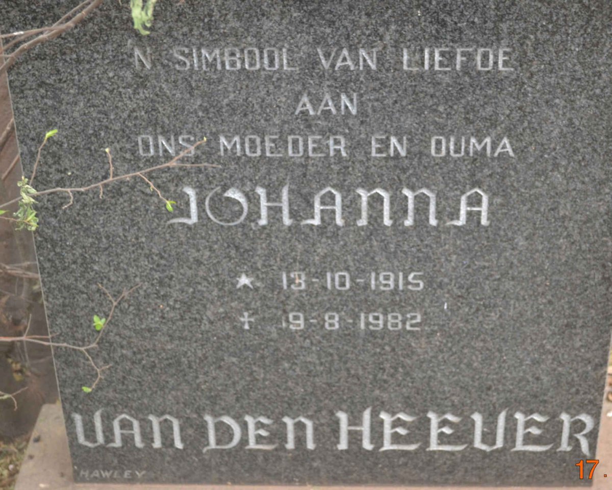 HEEVER Johanna, van den 1915-1982