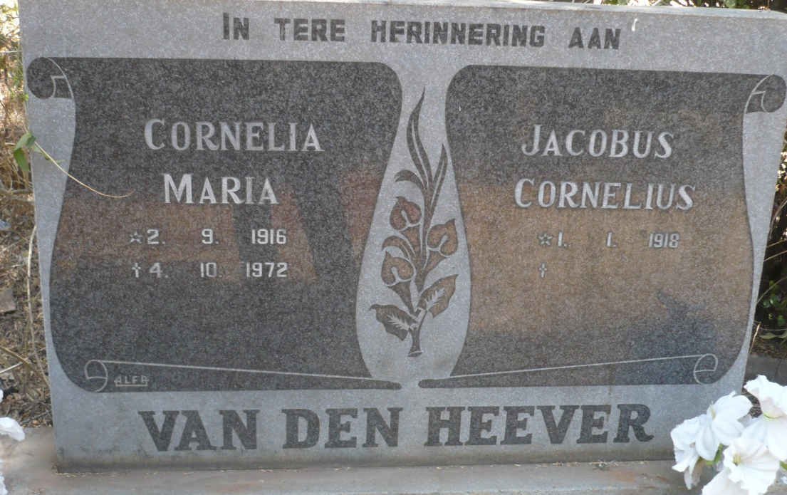 HEEVER Jacobus Cornelius, van den 1918- &amp; Cornelia Maria 1916-1972