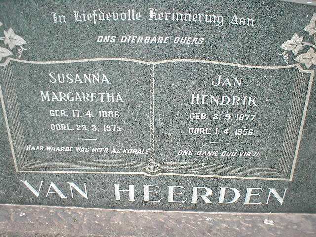 HEERDEN Jan Hendrik, van 1877-1956 &amp; Susanna Margaretha 1886-1975