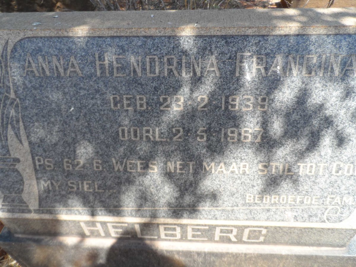 HELBERG Anna Hendrina Francina 1939-1967