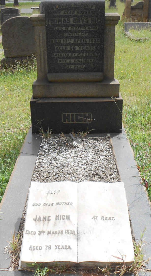 HIGH Thomas Boyd -1926 &amp; Jane -1938