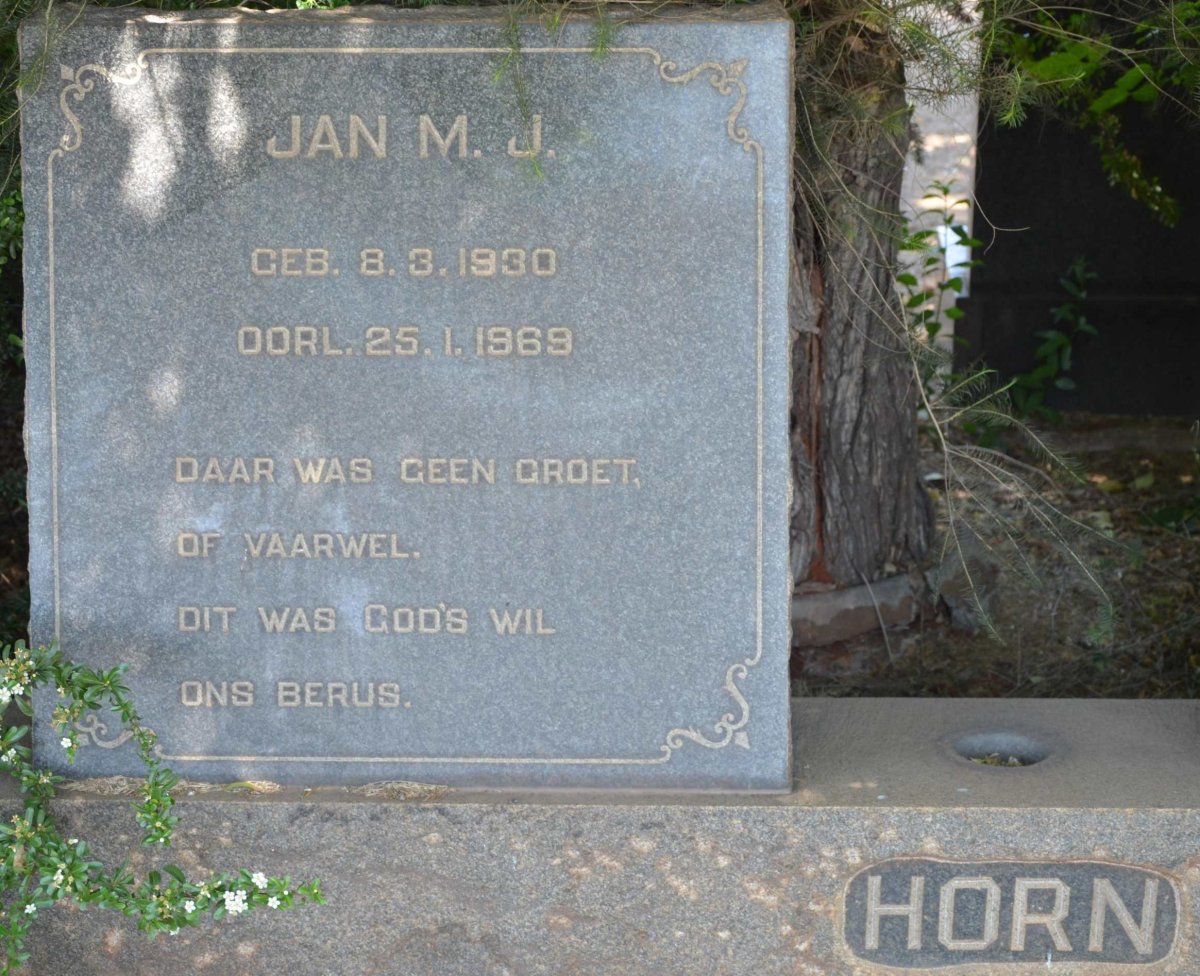 HORN Jan M.J. 1930-1969