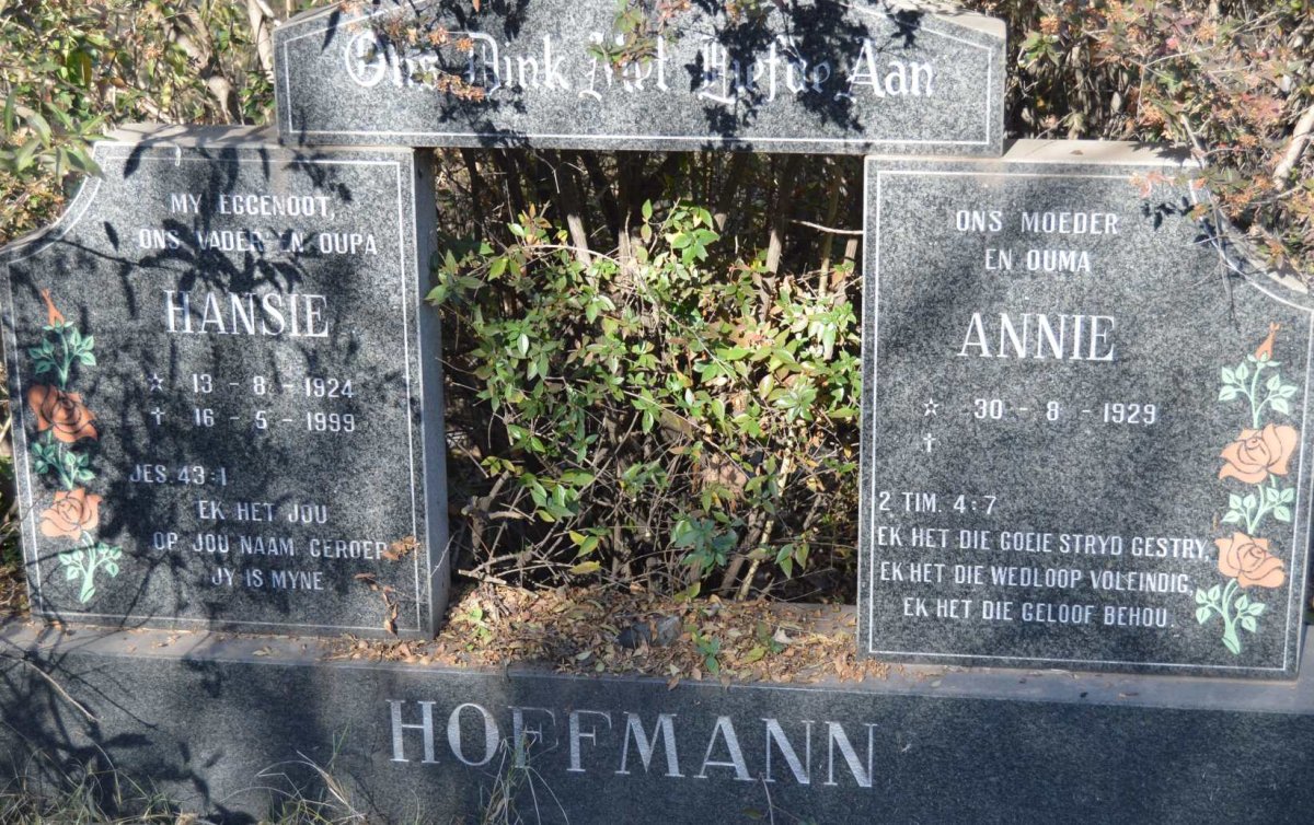 HOFFMANN Hansie 1924-1999 &amp; Annie 1929-