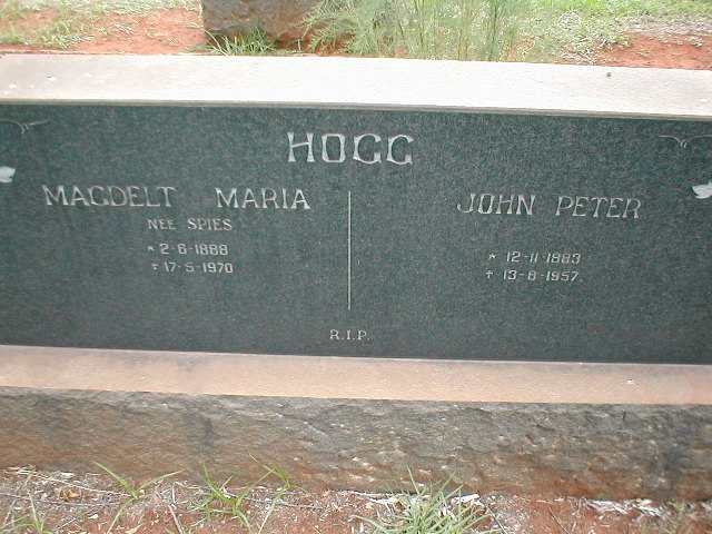 HOGG John Peter 1883-1957 &amp; Magdelt Maria SPIES 1888-1970