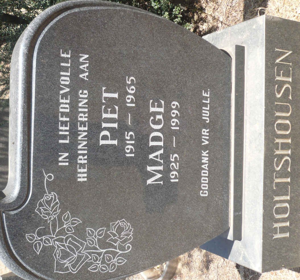 HOLTSHOUSEN Piet 1915-1965 &amp; Madge 1925-1999