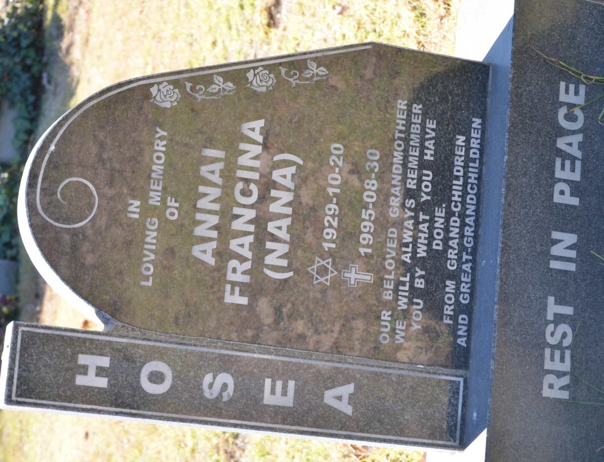HOSEA Annai Francina 1929-1995
