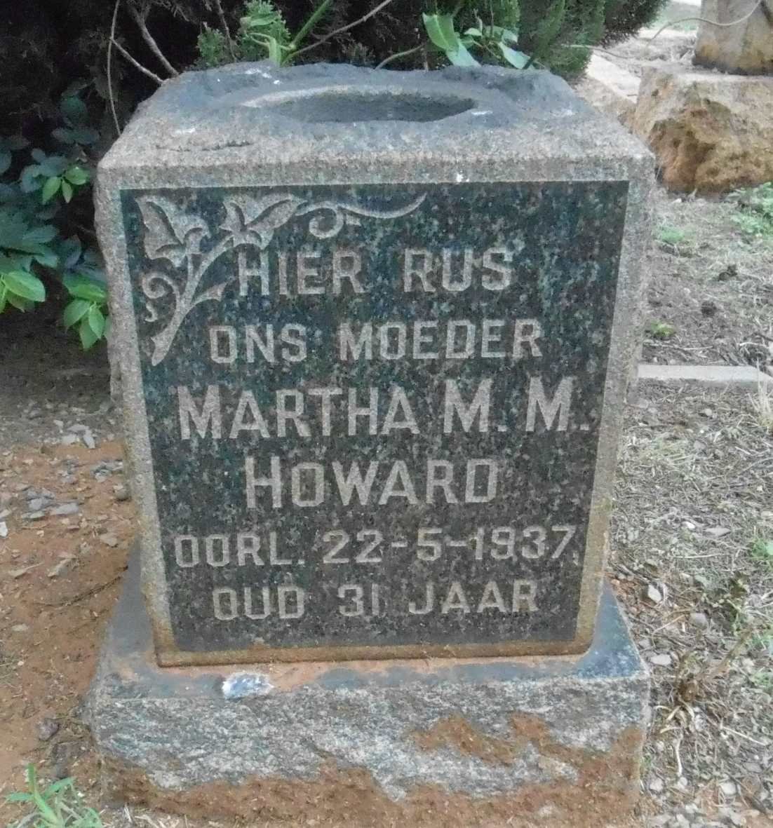 HOWARD Martha M. M. -1937
