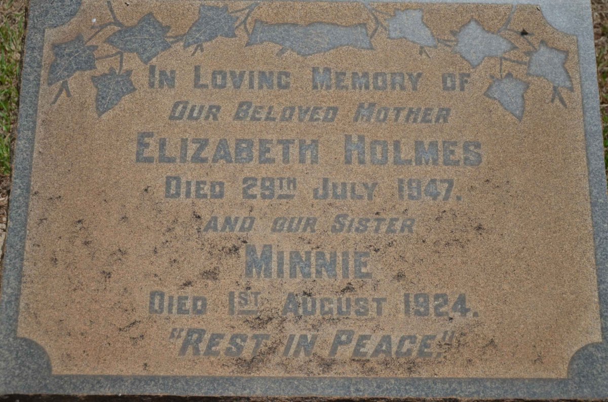 HOLMES Elizabeth -1947 :: HOLMES Minnie -1924